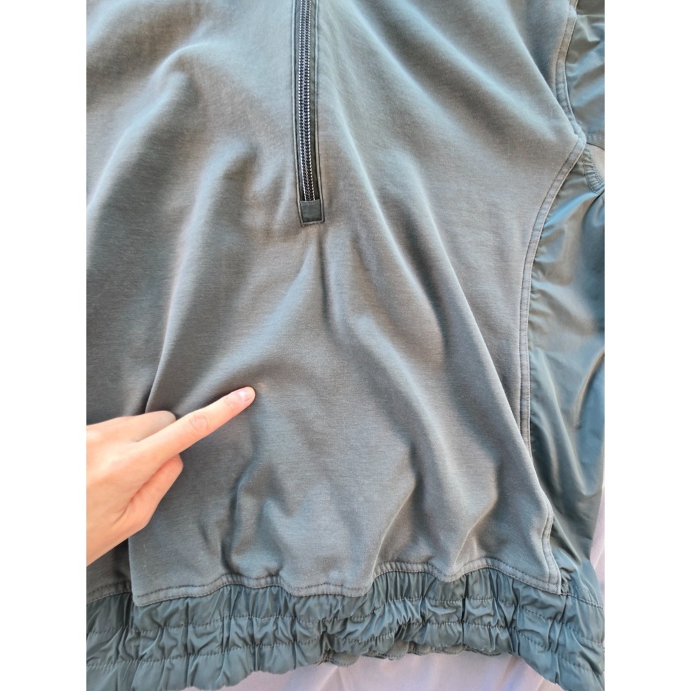 Athleta Womens Half‎ Zip Sweatshirt Green Hybrid Triumph Cinch Waist Pullover S - Picture 12 of 16